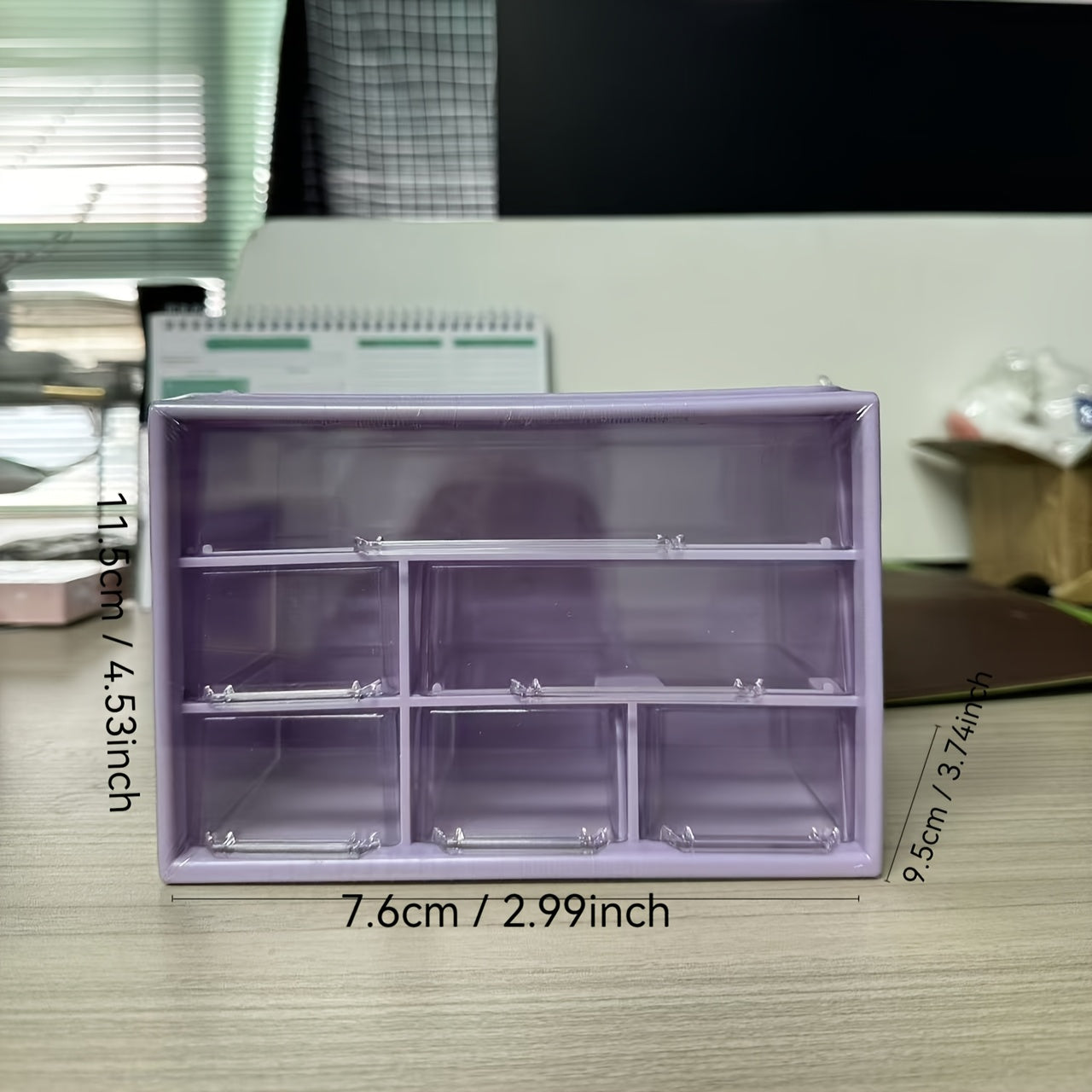 Desktop Storage Organizer with Six Compartments for Dormitory and Bedroom Tables