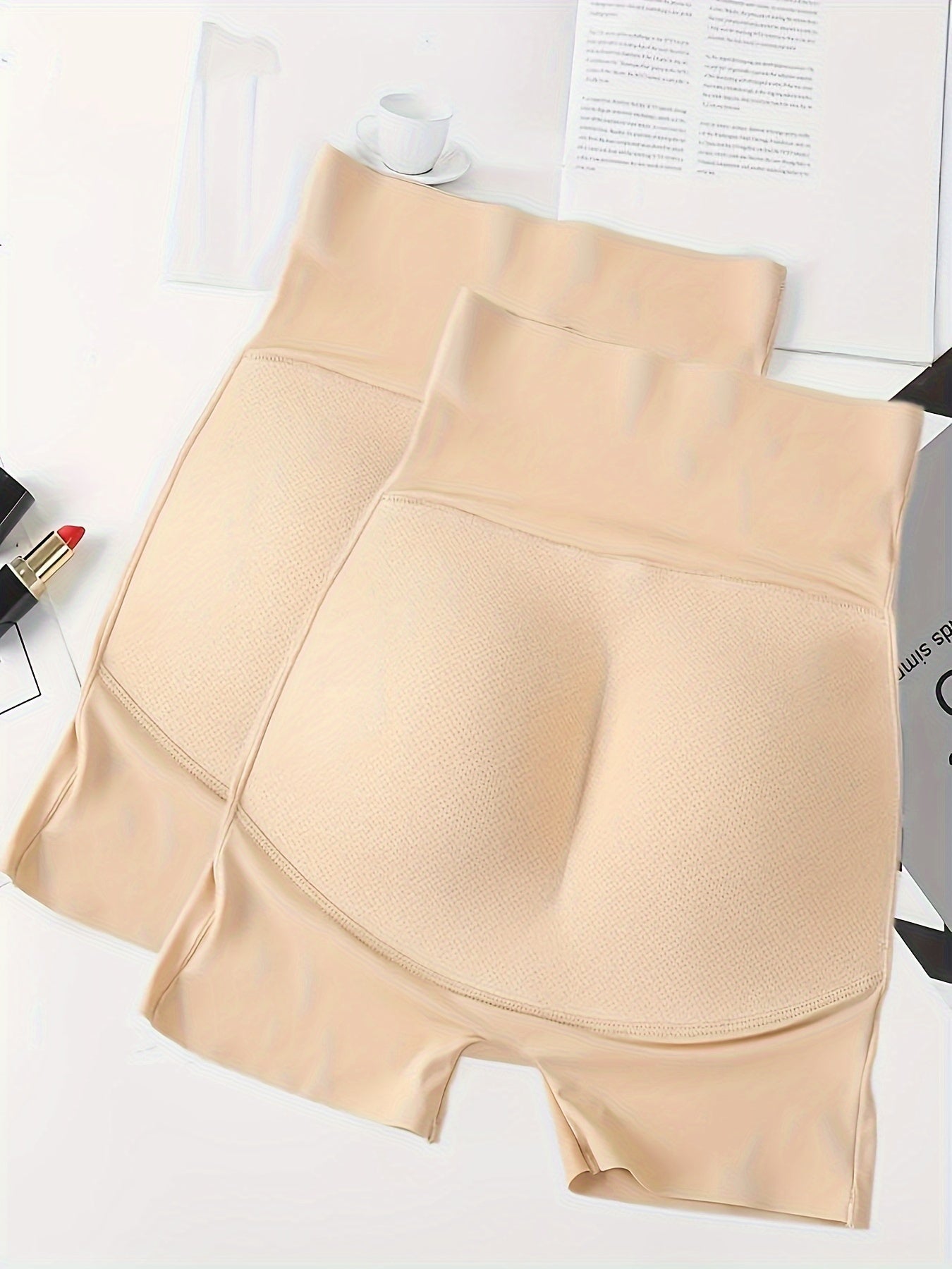 Women's High Waist Shaping Shorts Knit Fabric Tummy Control Butt Lifter Solid Color