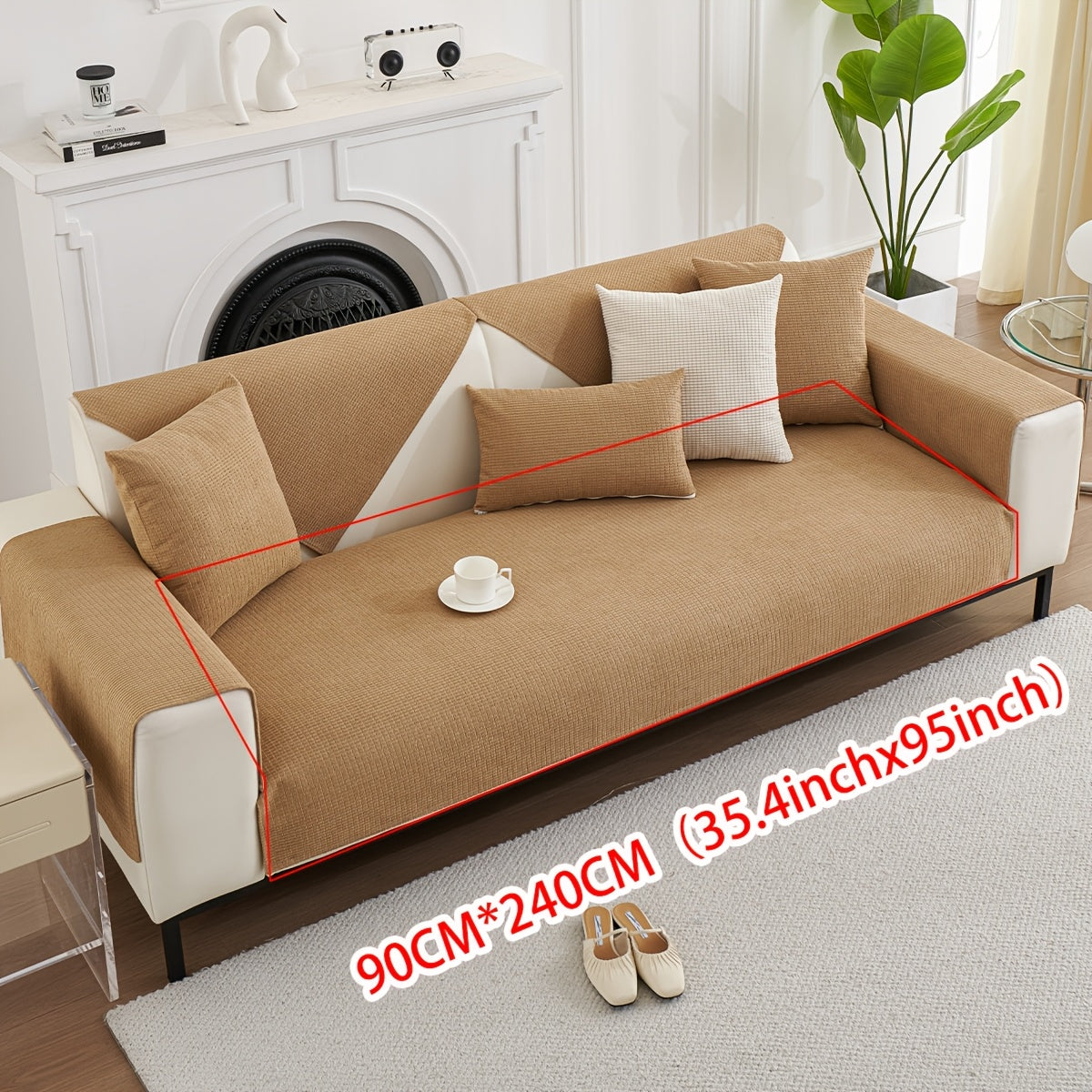 All-Season Velvet Sofa Cushion with Anti-Cat Scratch and Non-Slip Features