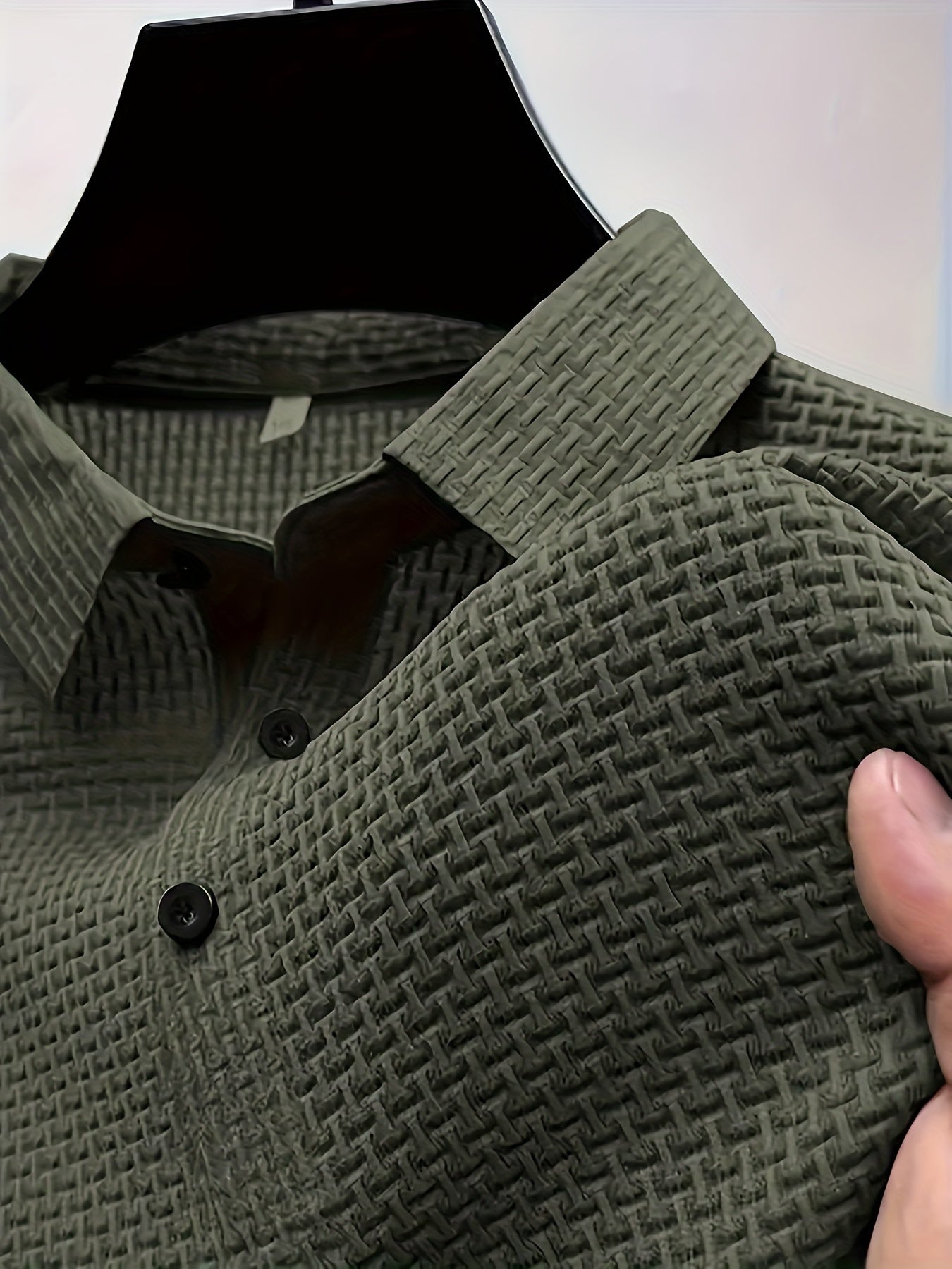 Men's Breathable Mesh Golf Shirt Short Sleeve Moisture-Wicking Nylon Spandex Casual Summer