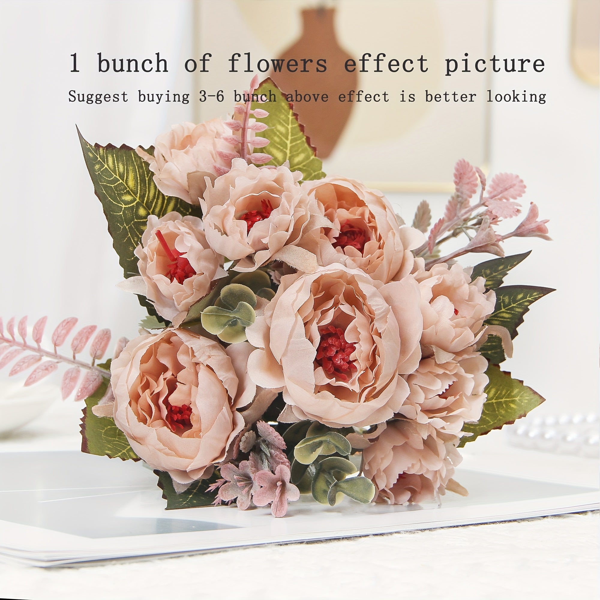 Искусственные букеты розовых пионов с несколькими головами, стеблями и различными применениями для дома, сада или мероприятий.