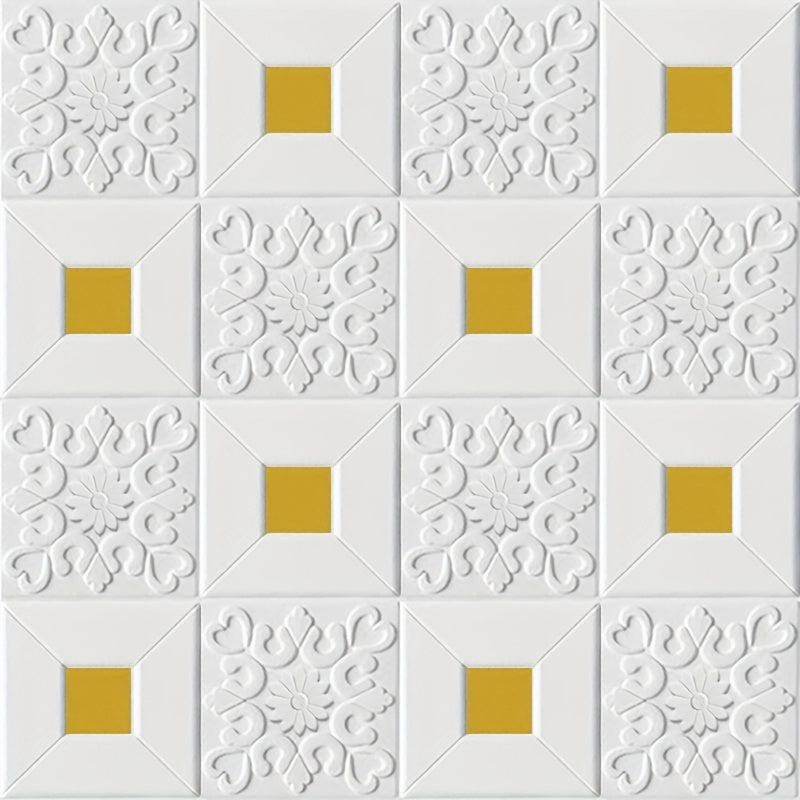 70x70cm 10-Piece 3D Foam Wall Stickers Self-Adhesive for Living Room Bedroom Decor