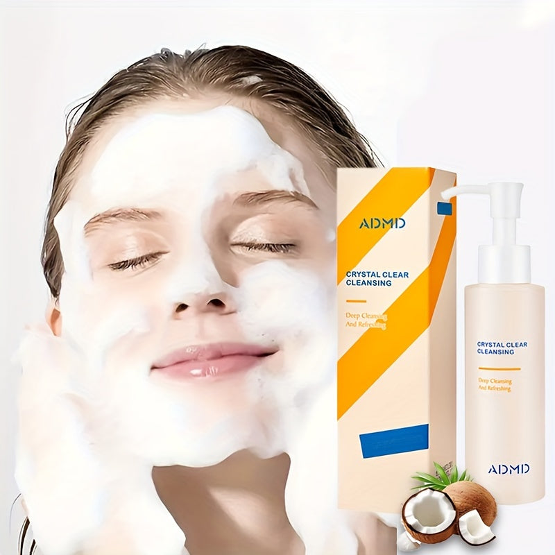 ADMD Gidratatsiyalovchi Kristal Toza Tozalovchi - Barcha teri turlari uchun AHA va Eucalyptus bilan chuqur po'lat tozalovchi gel, alkogolsiz makiyaj tozalovchi.