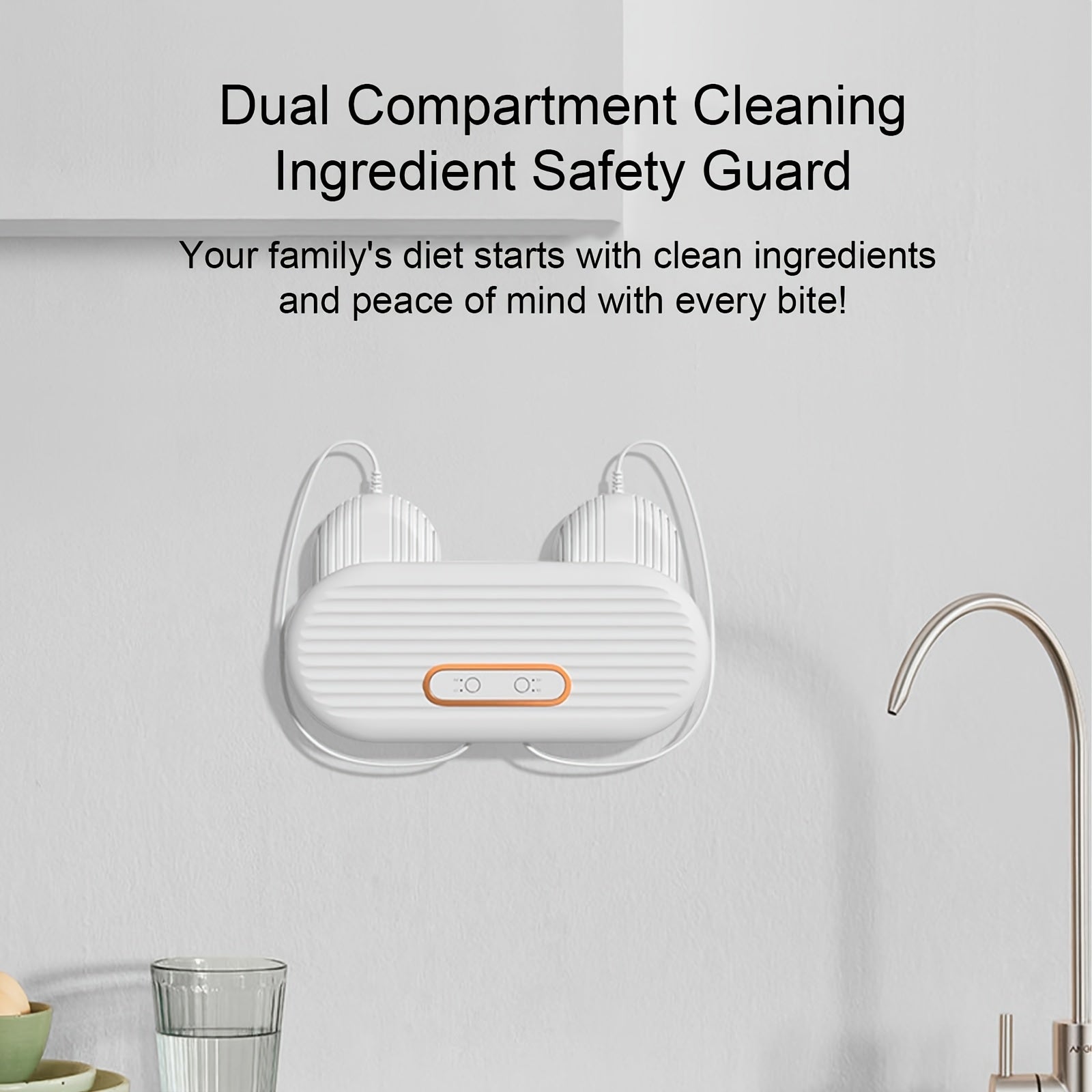 Uy sharoitida foydalanish uchun devorga o'rnatiladigan USB oziq-ovqat tozalash mashinasi, oshxona ichida go'sht, meva va sabzavotni tozalash uchun mos.