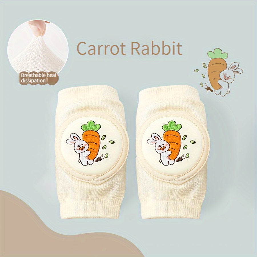 Kids Knee Pads Set of 2 Lightweight Breathable Anti-Slip Beige Polyester