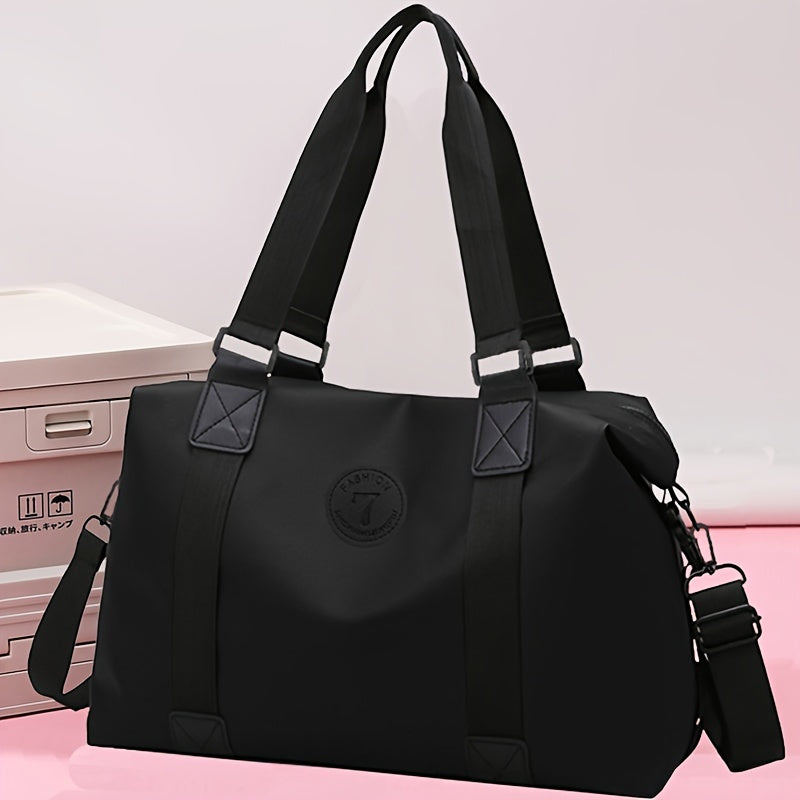 Ayollar uchun khaki rangidagi nylon sayohat sumkasi, katta sig'imli, kengaytiriladigan tutqichi va tasodifiy uslubi bilan.