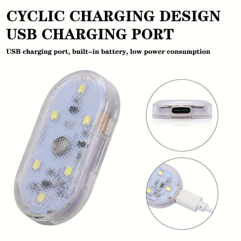 Luces LED recargables por USB para el interior del coche, luz nocturna inalámbrica para techo con control táctil