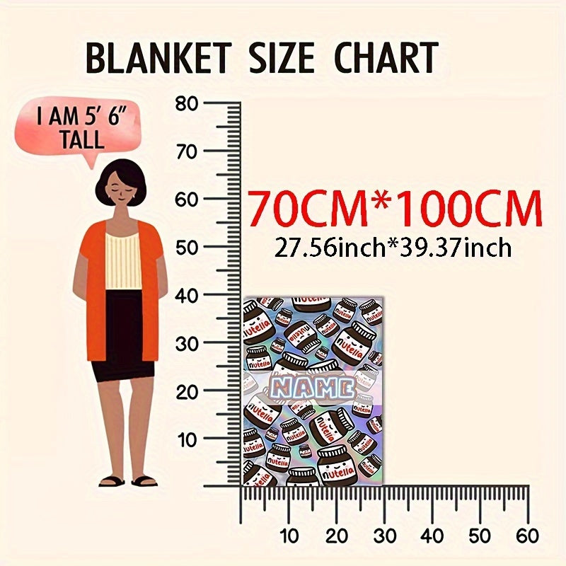 Manta de felpa personalizada con diseño inspirado en Nutella, acogedora, para todas las estaciones, tejido de punto, para cama, sofá y viajes