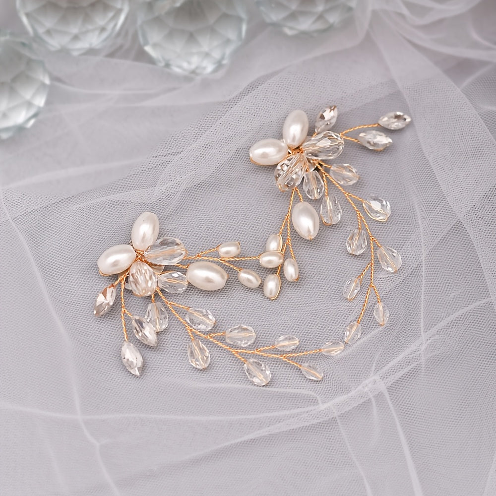 Set of Bridal Pearl Shoe Clips with Floral Beading for Weddings and DIY Decor