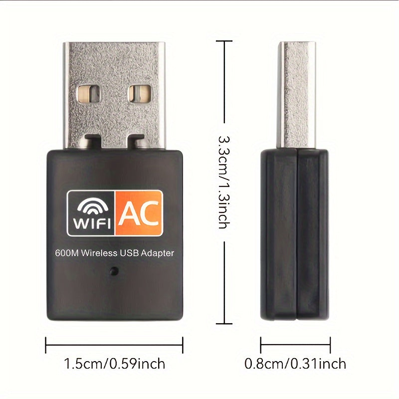 600Mbps Dual Band USB WiFi Adapter for Windows 8 and Mac OS