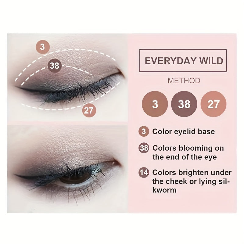 Earth Toned Eyeshadow Palette 40 Colors Matte Shimmer Pearly Smokey Punk Makeup