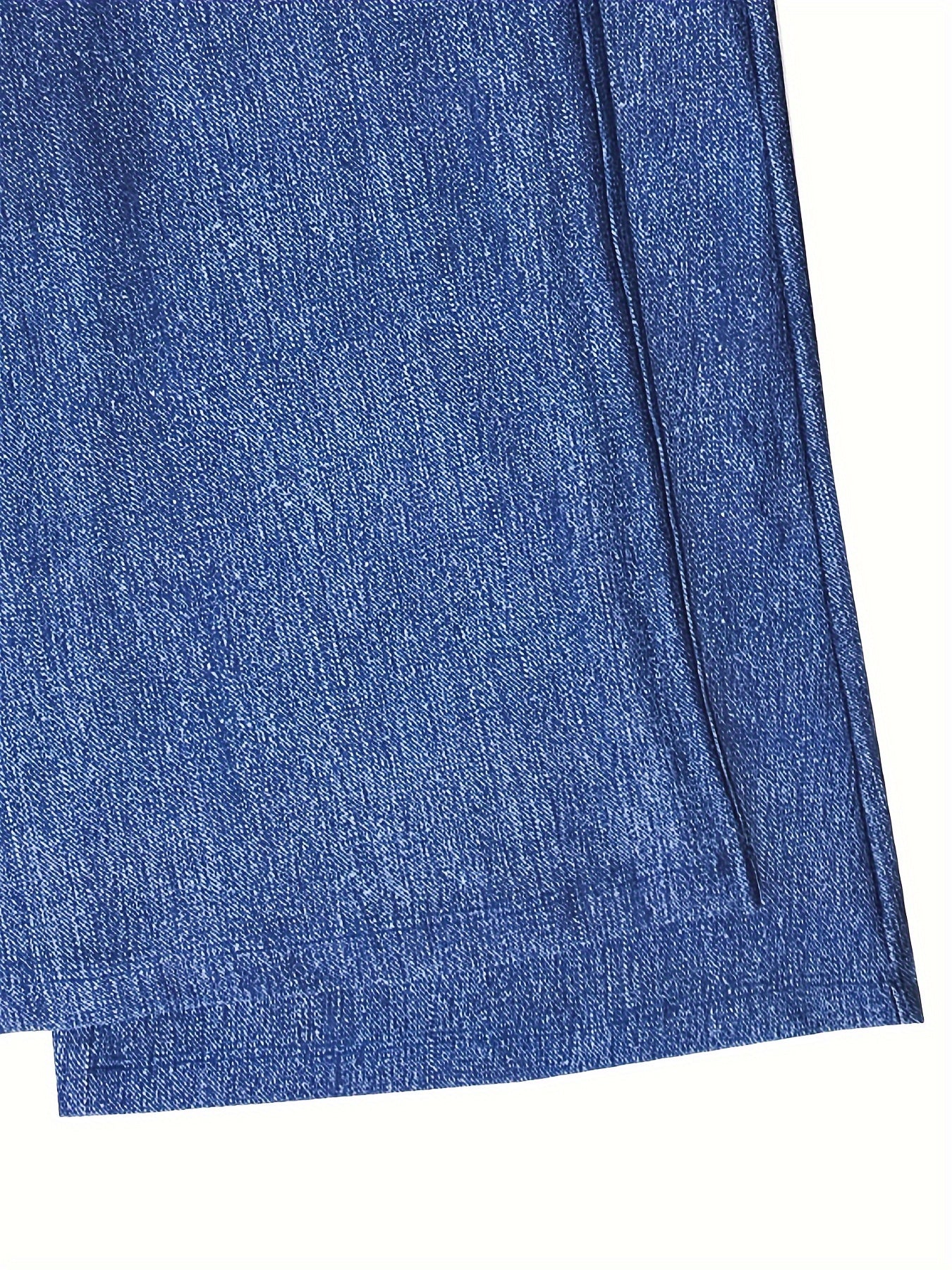 Plus Size Green Denim Look Flare Pants for Women High Rise Stretchy Bell Bottoms