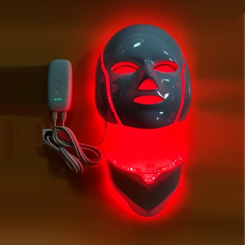 7-Color LED Facial and Neck Mask USB Rechargeable Adjustable Skincare Device