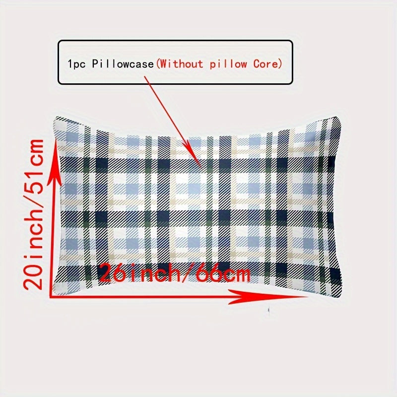 Funda de almohada de algodón con patrones de flores y cuadros, transpirable 144TC