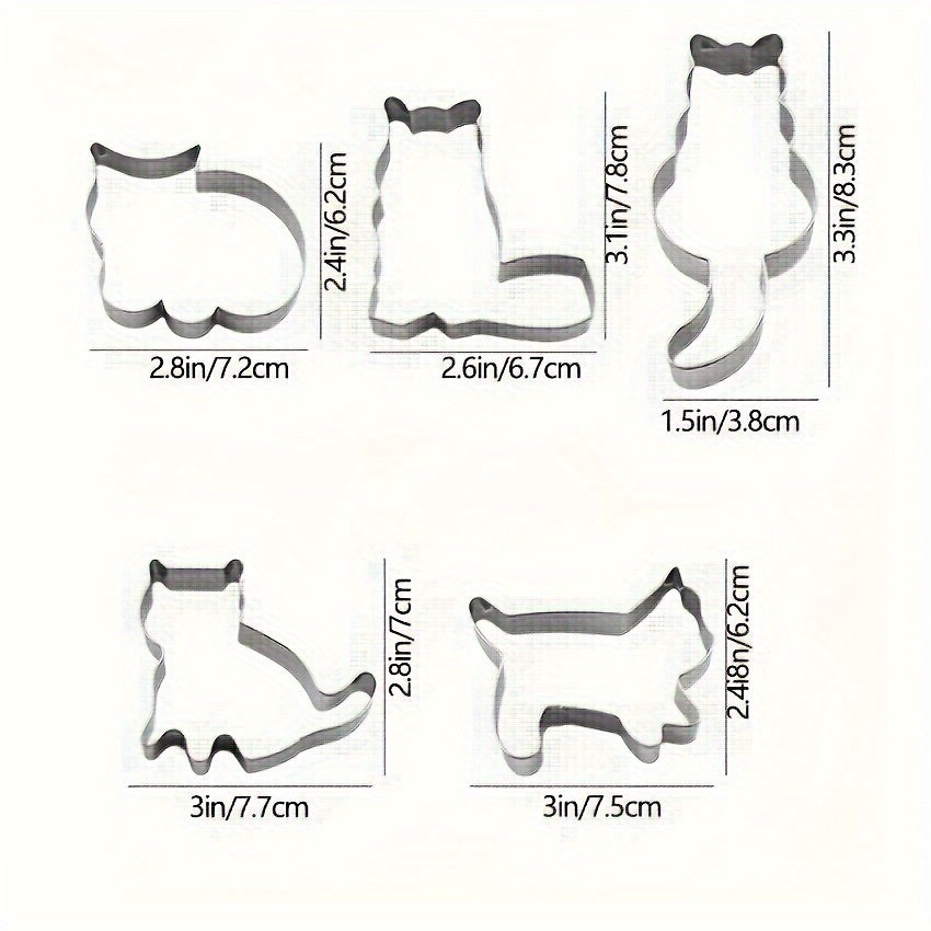 Набор форм для печенья в виде животных из нержавеющей стали, формы для печенья в виде кошки для выпечки и рукоделия