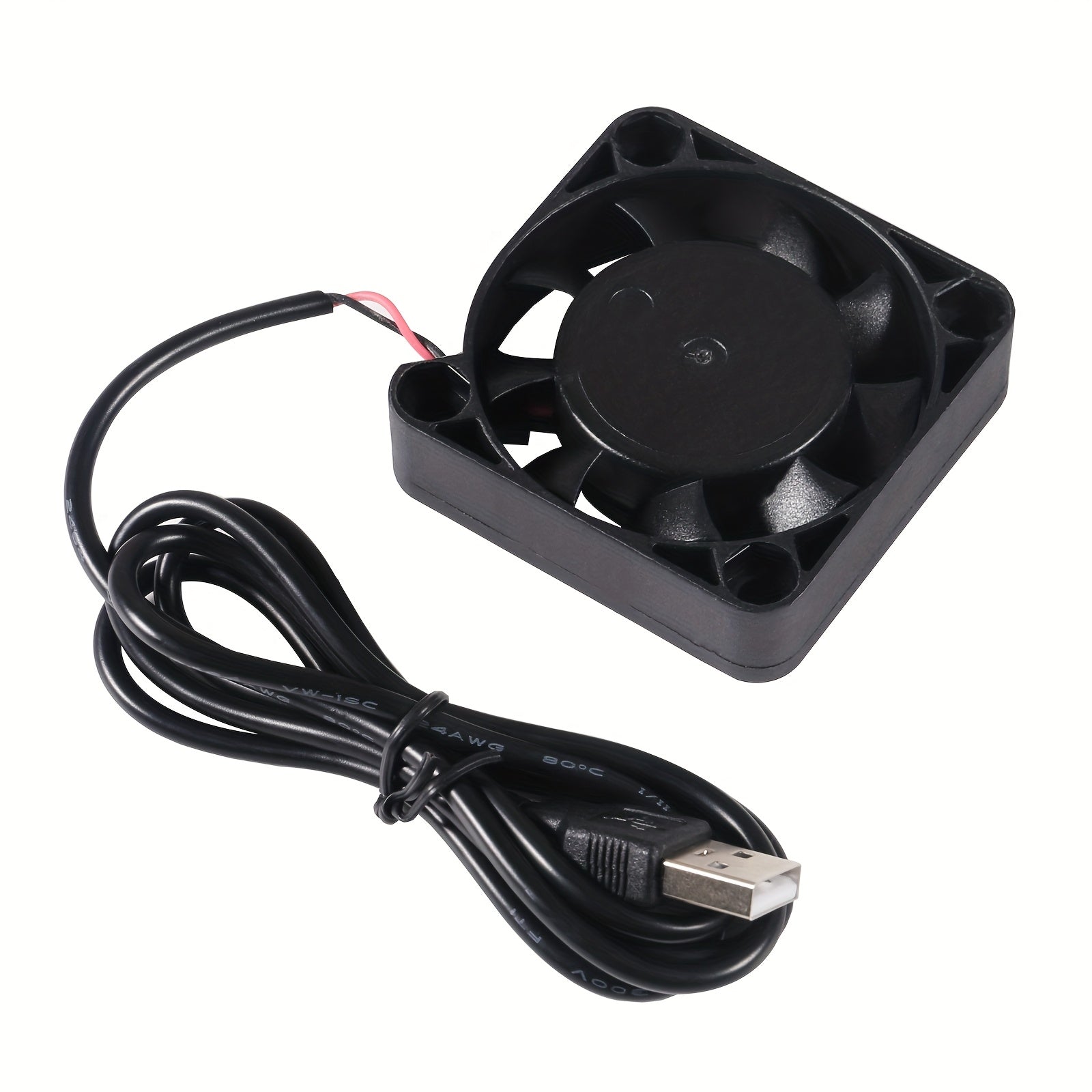 Set of 2 40mm x 10mm USB Brushless Cooling Fans Black Red White Wires