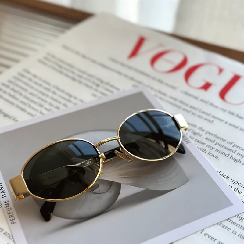 Women's Renaissance Oval Frame Glasses Vintage Metal Fashion Eyewear