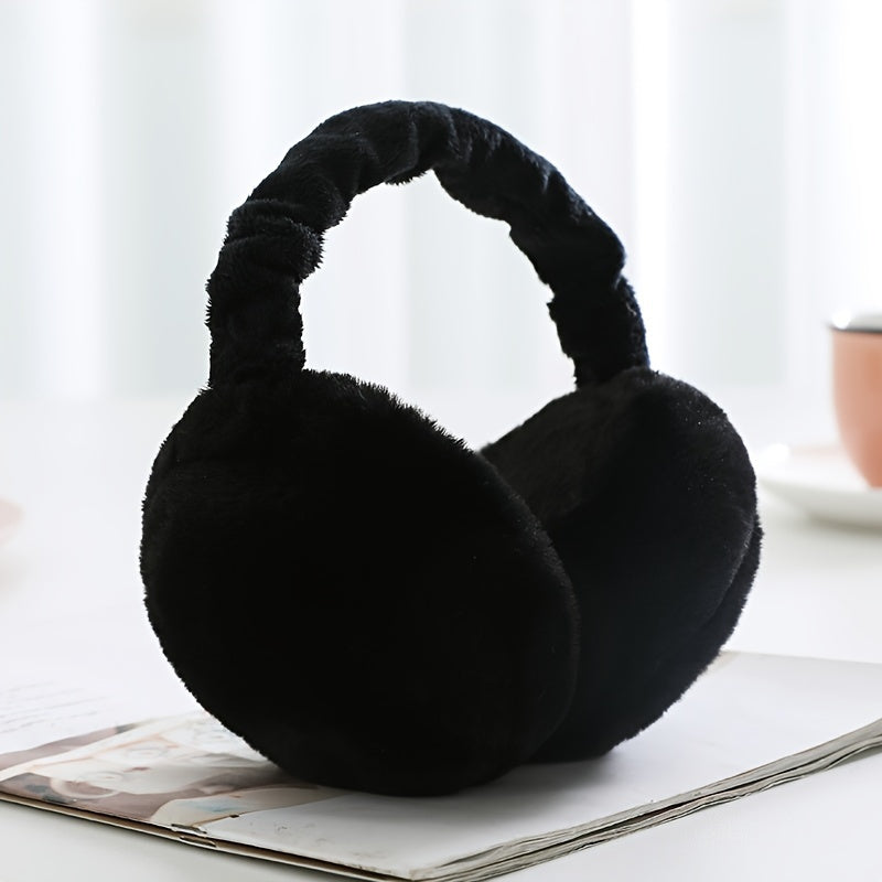 Unisex Plush Foldable Earmuffs Hand Washable Winter Ear Warmers