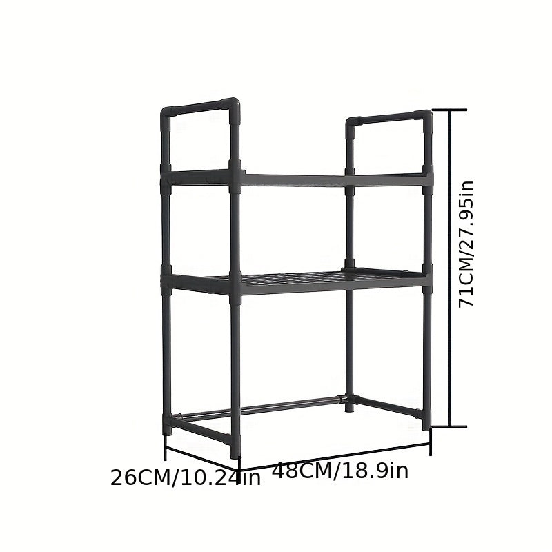 Estante de almacenamiento para cocina, estante para horno microondas, diseño abierto de doble o triple capa