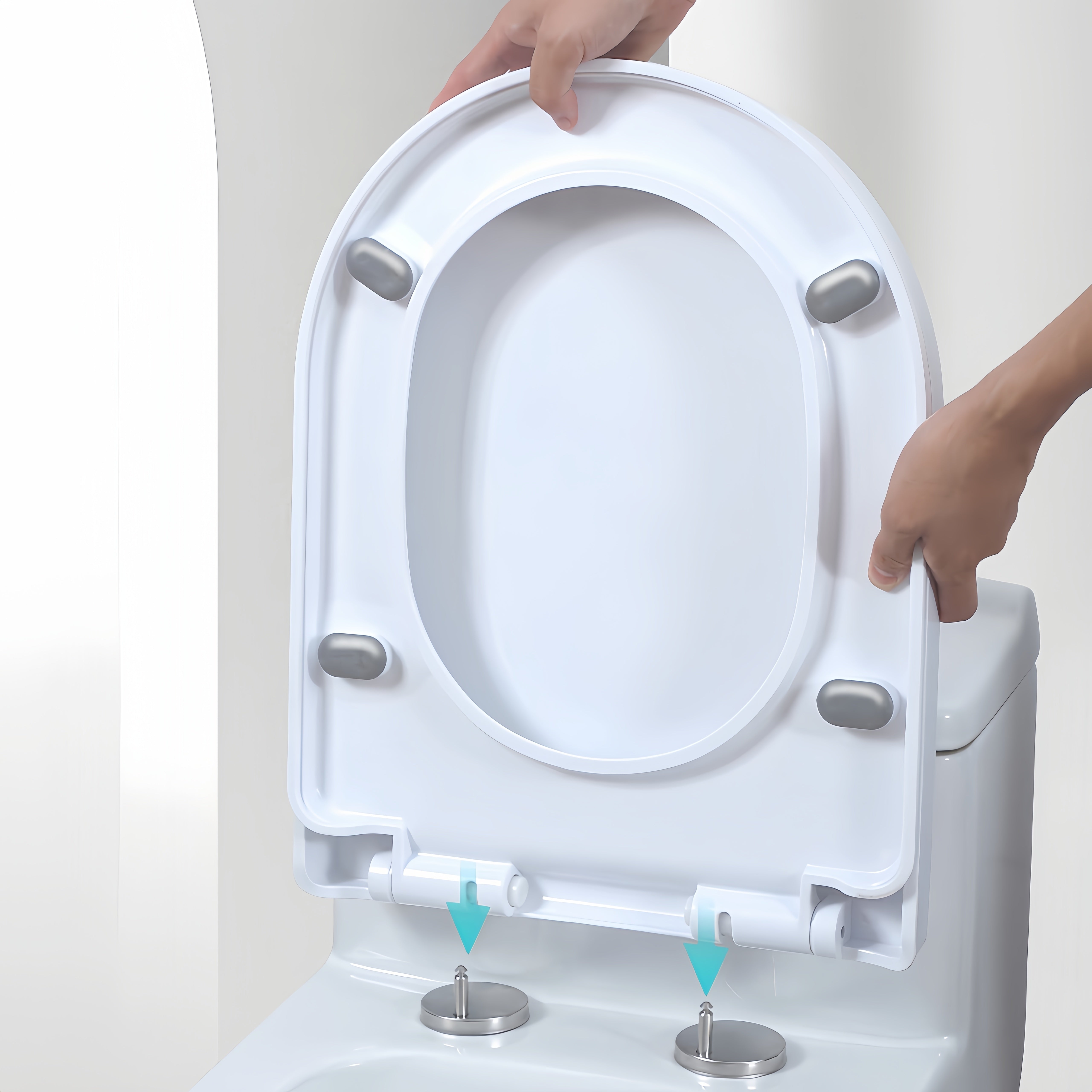 Universal Medium U-Shaped Toilet Seat with Vintage Design Comfort-Height Elongated Plastic