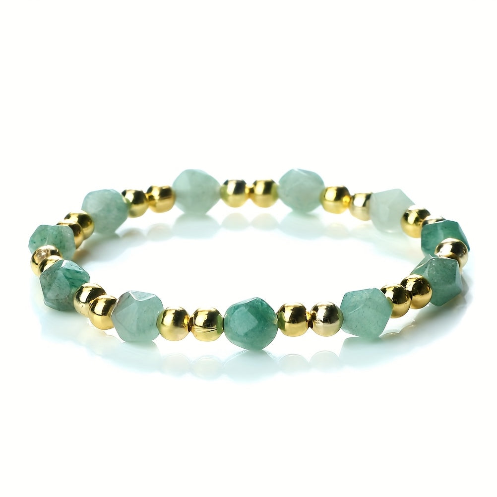 Natural Aventurine and Dongling Stone Beaded Bracelet for Women 8mm Healing Jewelry