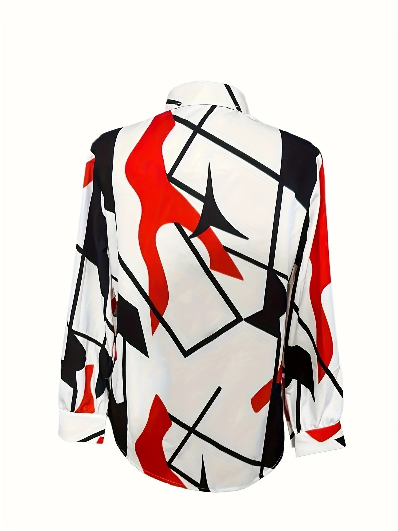 Ayollar uchun rang blokli tugma old kiyim, uzun qoʻl, lapel yelka, kundalik, bahor va kuz uchun