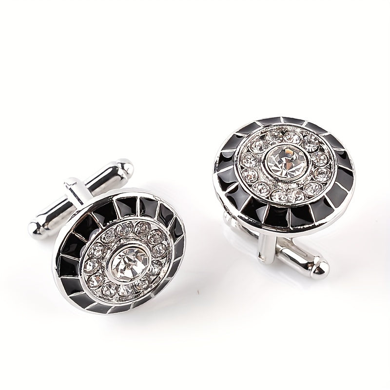 Men's Cufflinks French Alloy Artificial Diamond Inlay Business Attire