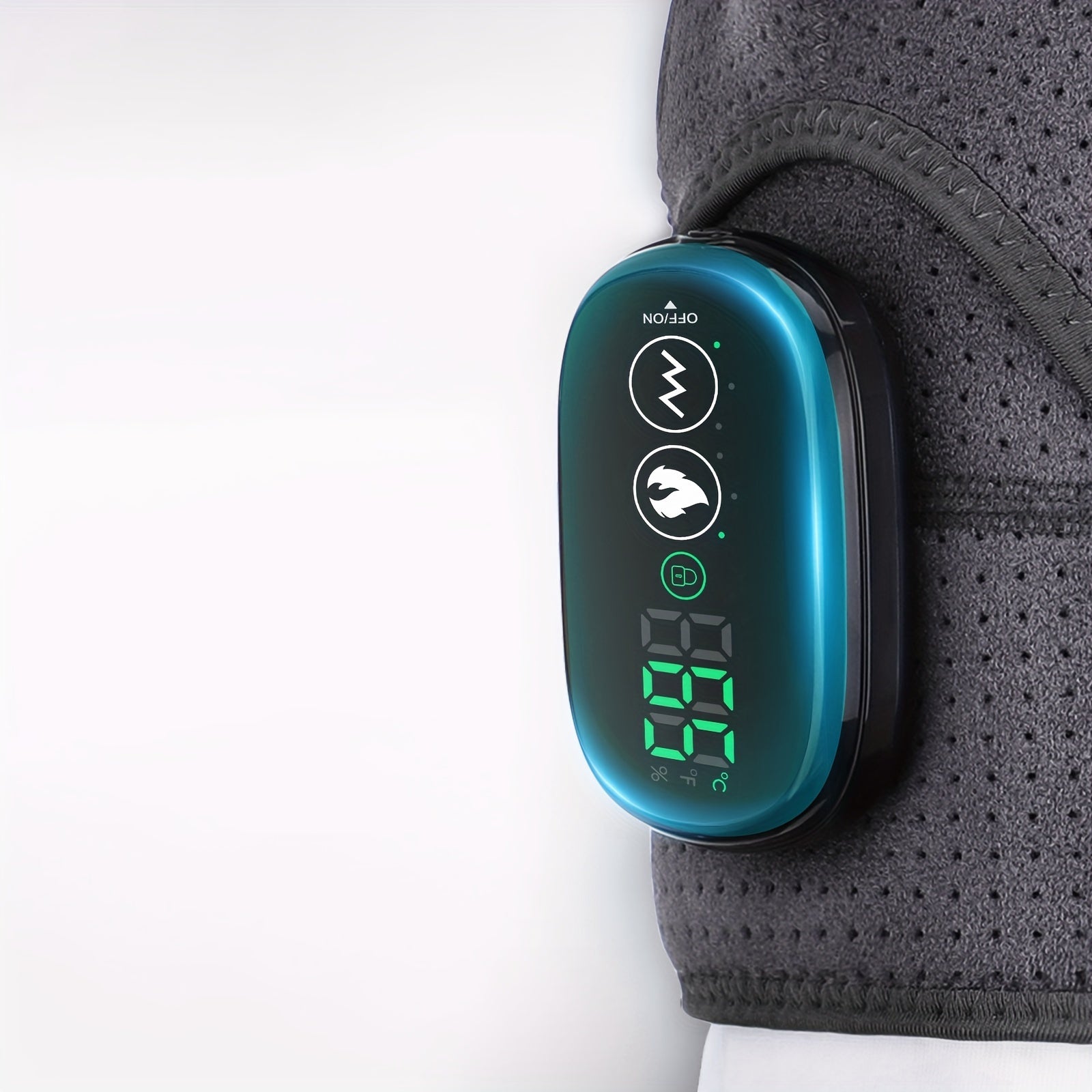 LED displeyli, sozlanadigan harorat sozlamalari va sozlanadigan kamar bilan USB orqali zaryadlanadigan yelka massaj qiluvchi.