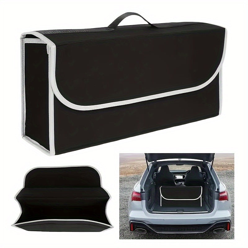 Car Trunk Organizer Felt Foldable Storage Box with Handle and Space Saving