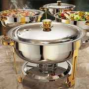 Set of 4 Stainless Steel Chafing Dishes 5QT Gold Silver Party Event