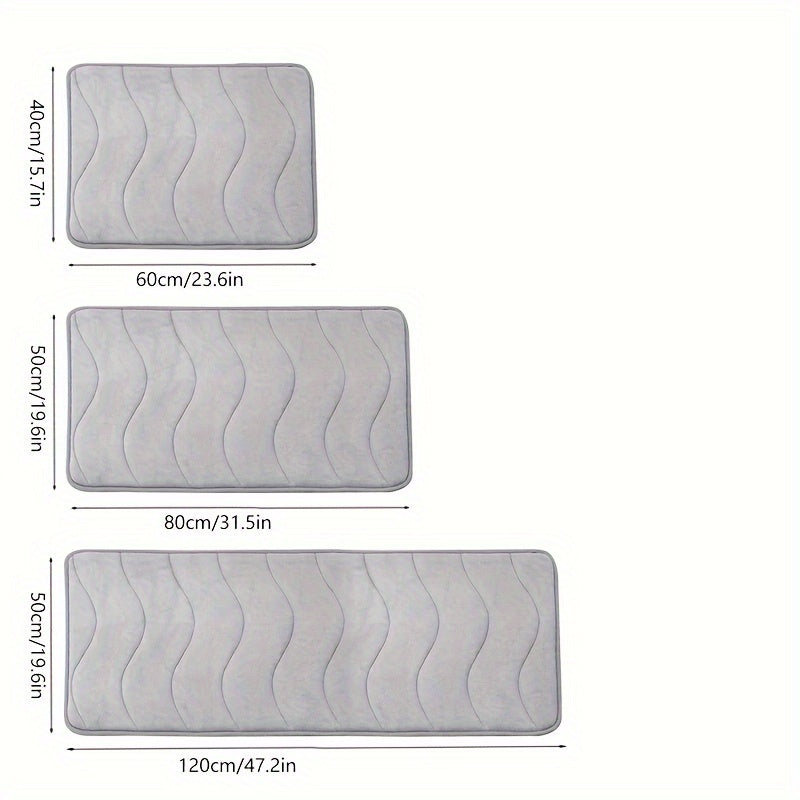 Soft Absorbent Waterproof Rectangular Bath Mat for Bathroom Shower Tub