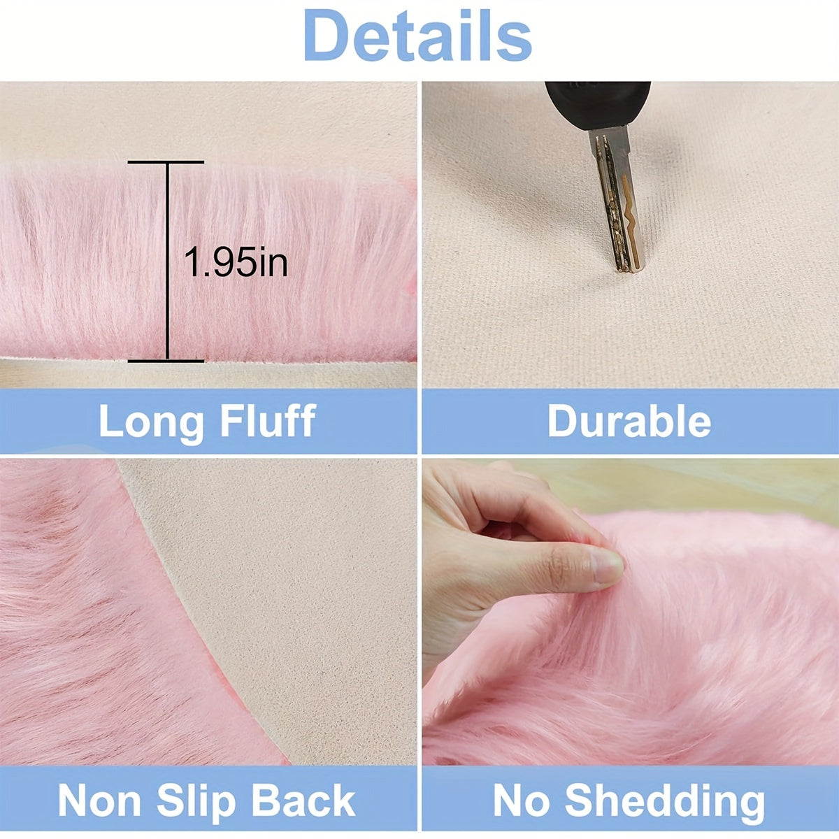 Pink Heart-Shaped Plush Rug Soft Faux Wool Cozy Bedroom Decor Gift