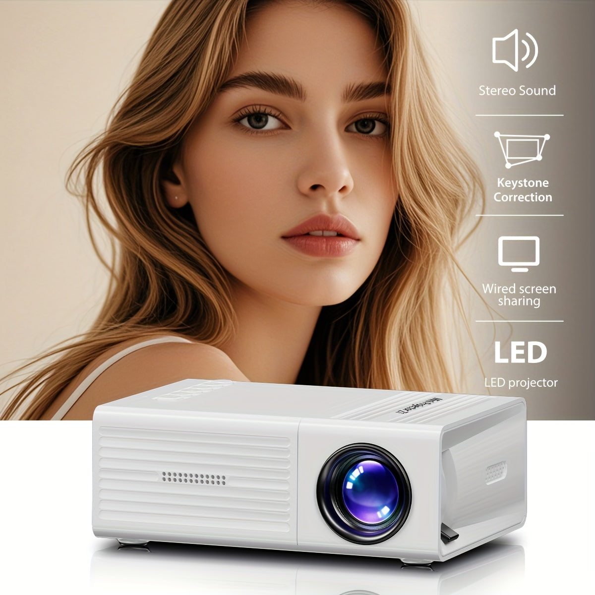 Мини портативный HD-проектор для домашнего кинотеатра, путешествий 320x240 10 люмен