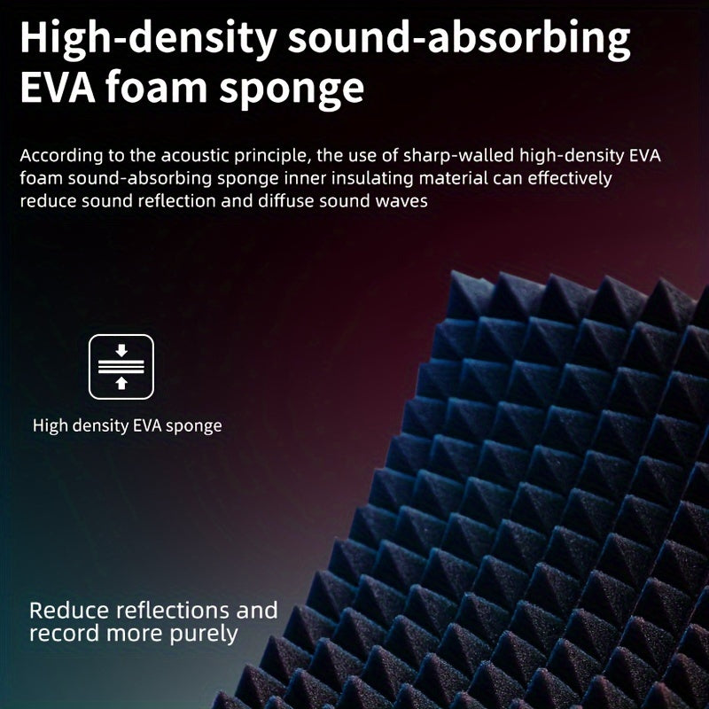 High-Density Foam Sound Absorption Panel for Noise Reduction and Vocal Recording Black