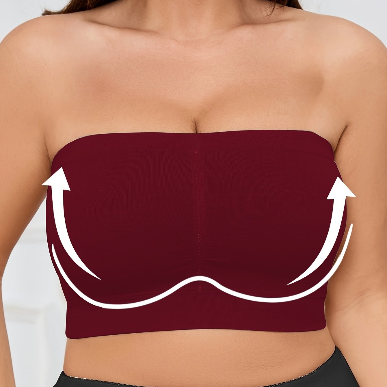 Women Seamless Wireless Sports Bra Breathable No-Pad Bandeau Solid Color