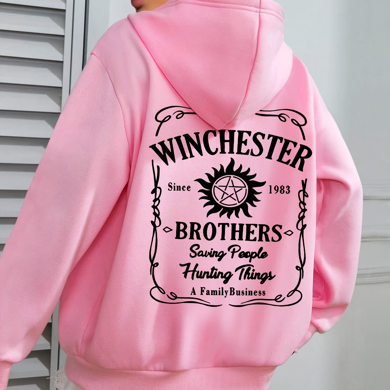 Plus Size Green Hoodie Casual Pullover with Star Floral Design