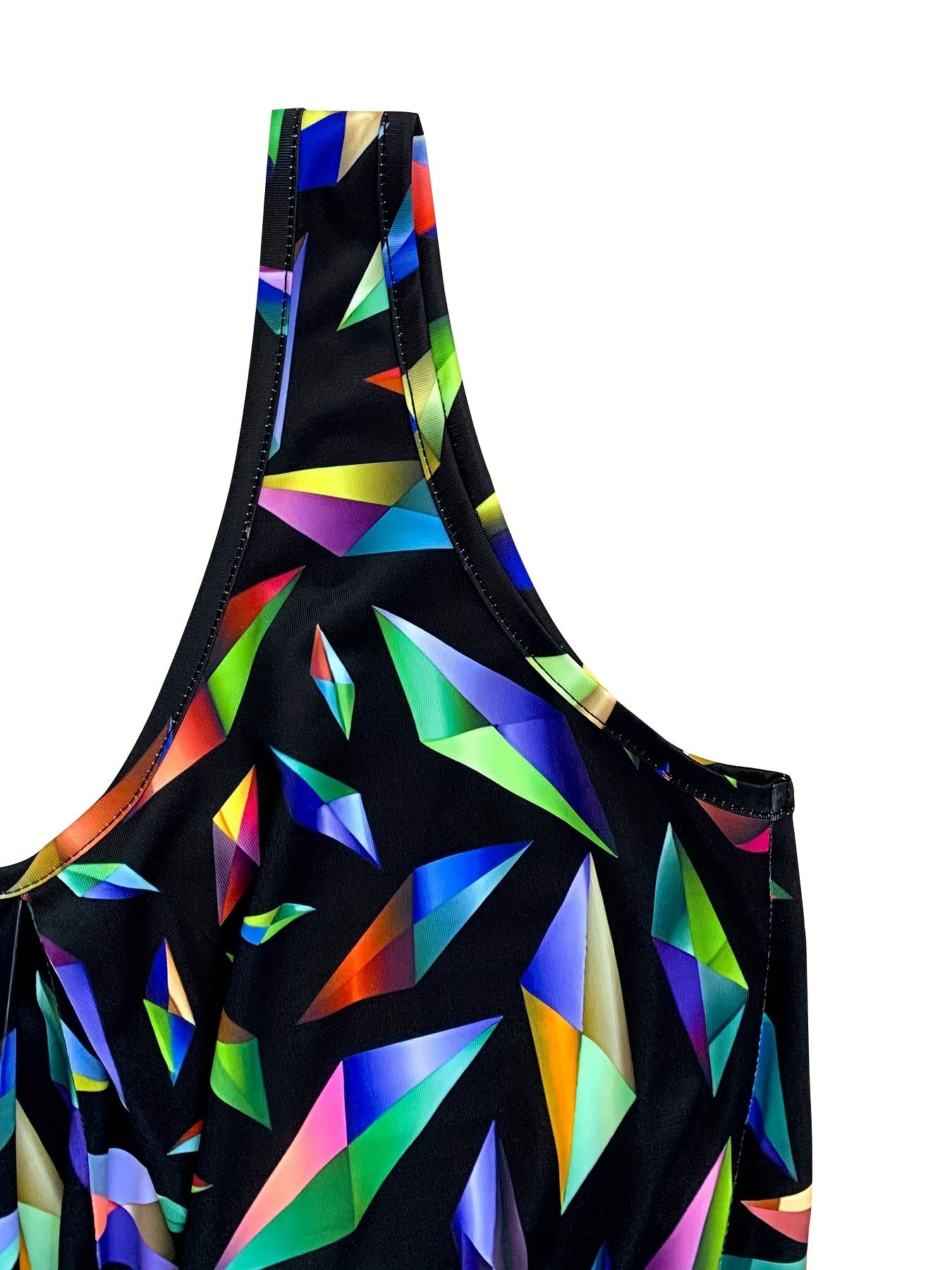 Women's Casual Printed Pleated Sleeveless Tights with Pockets