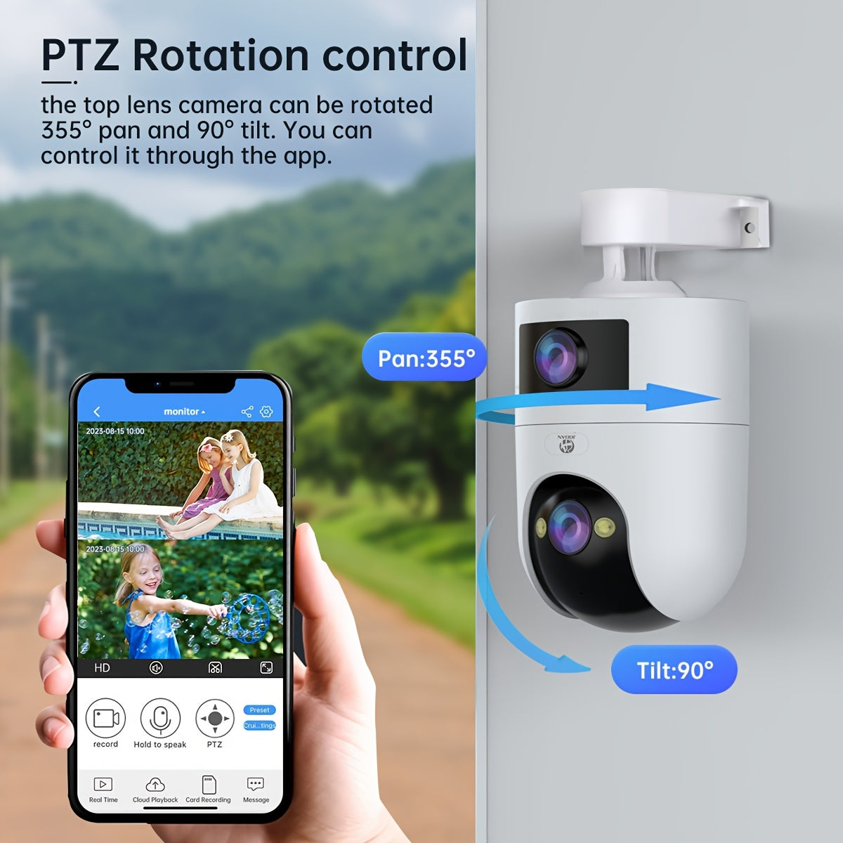 Children's 5G WiFi Security Camera with Dual Lens Auto Tracking Night Vision