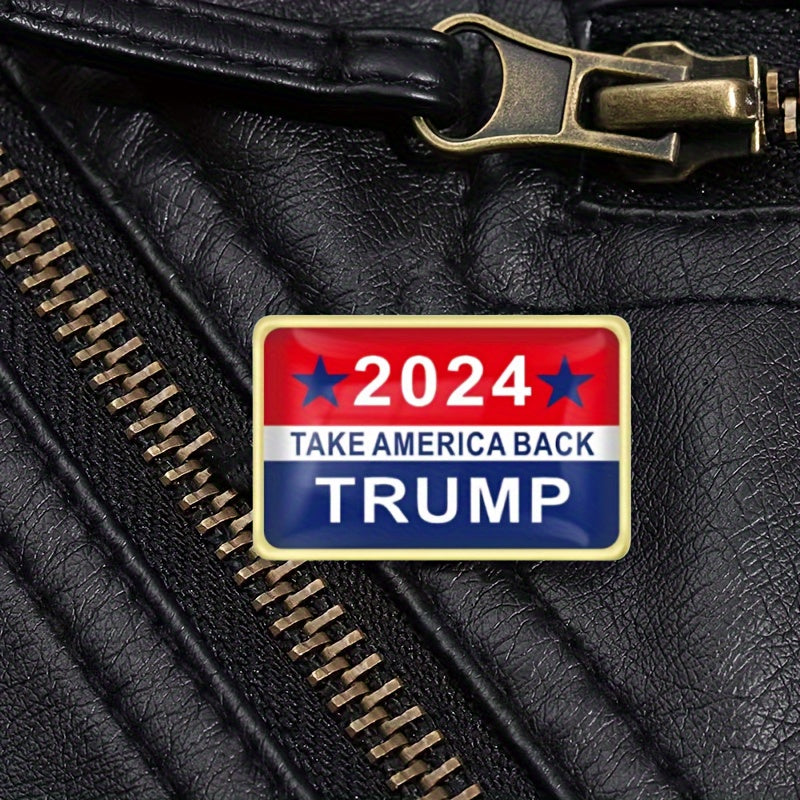 Set of 20 Vintage-Style Alloy Square Trump 2024 Campaign Pins