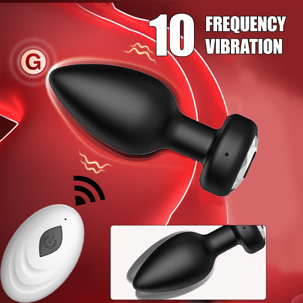 Adult Male Female Vibrational Penis Butt Plug Remote Rechargeable