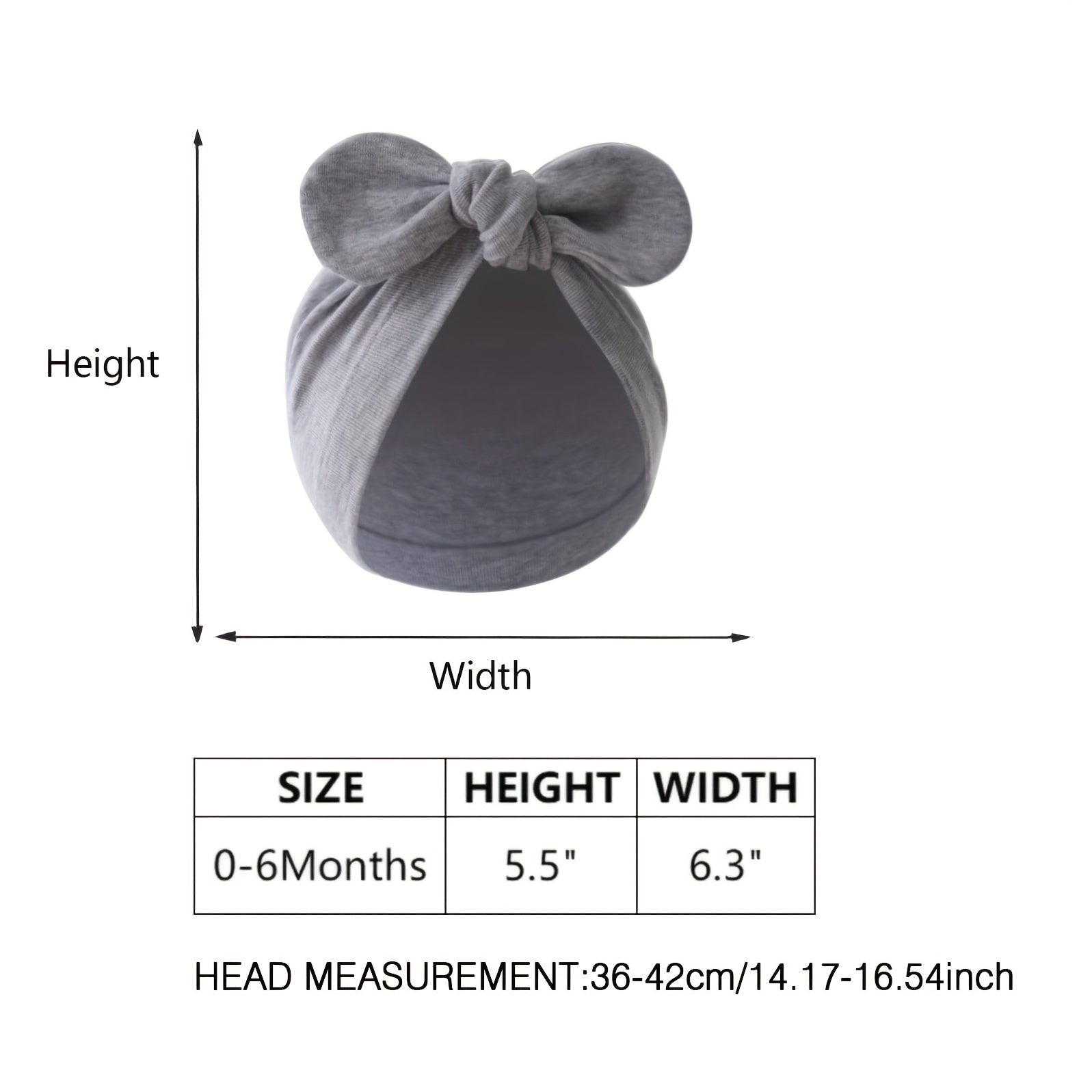 Set of 3 Infant and Newborn Cotton Baby Hats with Soft Tie Head Covers for Daily Casual Wear