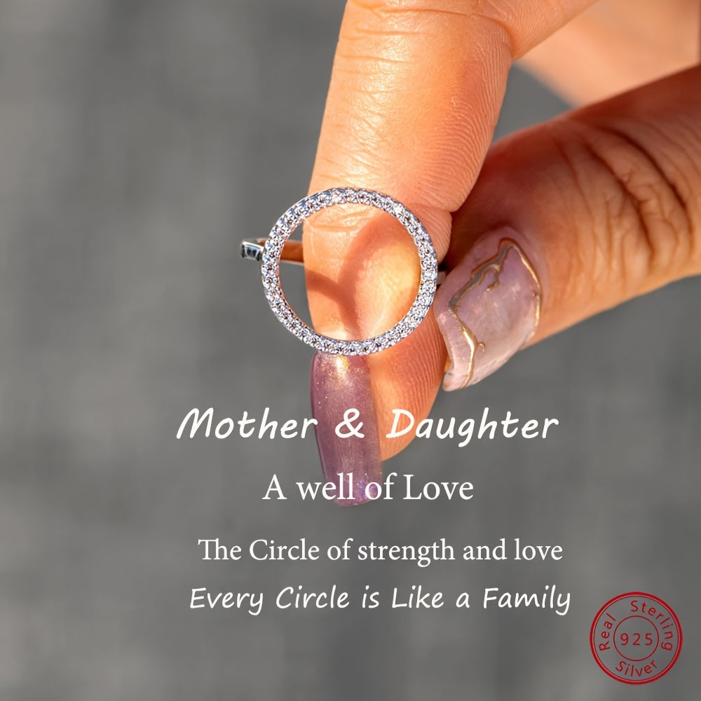 Sterling Silver Gold Plated Zirconia Circle Ring for Women