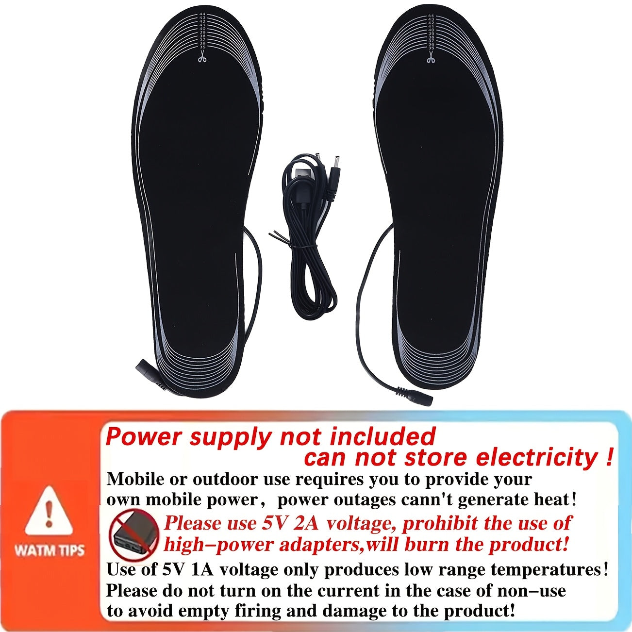 Heated Shoe Insoles for Men and Women USB Powered Washable and Cuttable