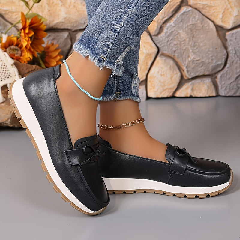 Women Slip-On Loafers Casual Shoes Non-Slip TPR Sole All-Season Black Pink Navy Blue White