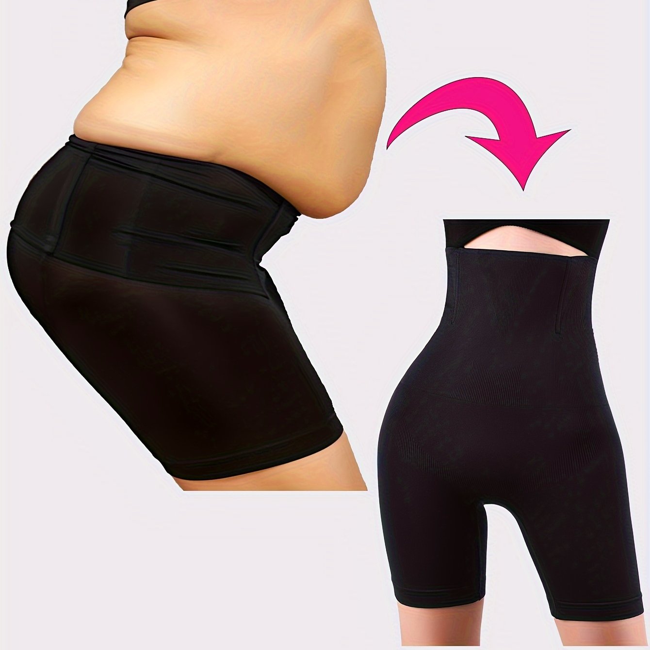 High-Waist Tummy Control Shapewear Pants for Women Seamless Butt Lift Black