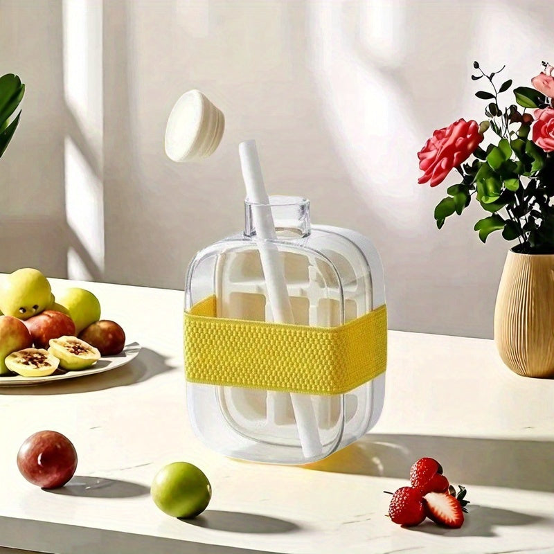 Sayohat va tashqarida faoliyat uchun qopqog'li ikki maqsadli silikon muzqaychi tayyorlagich