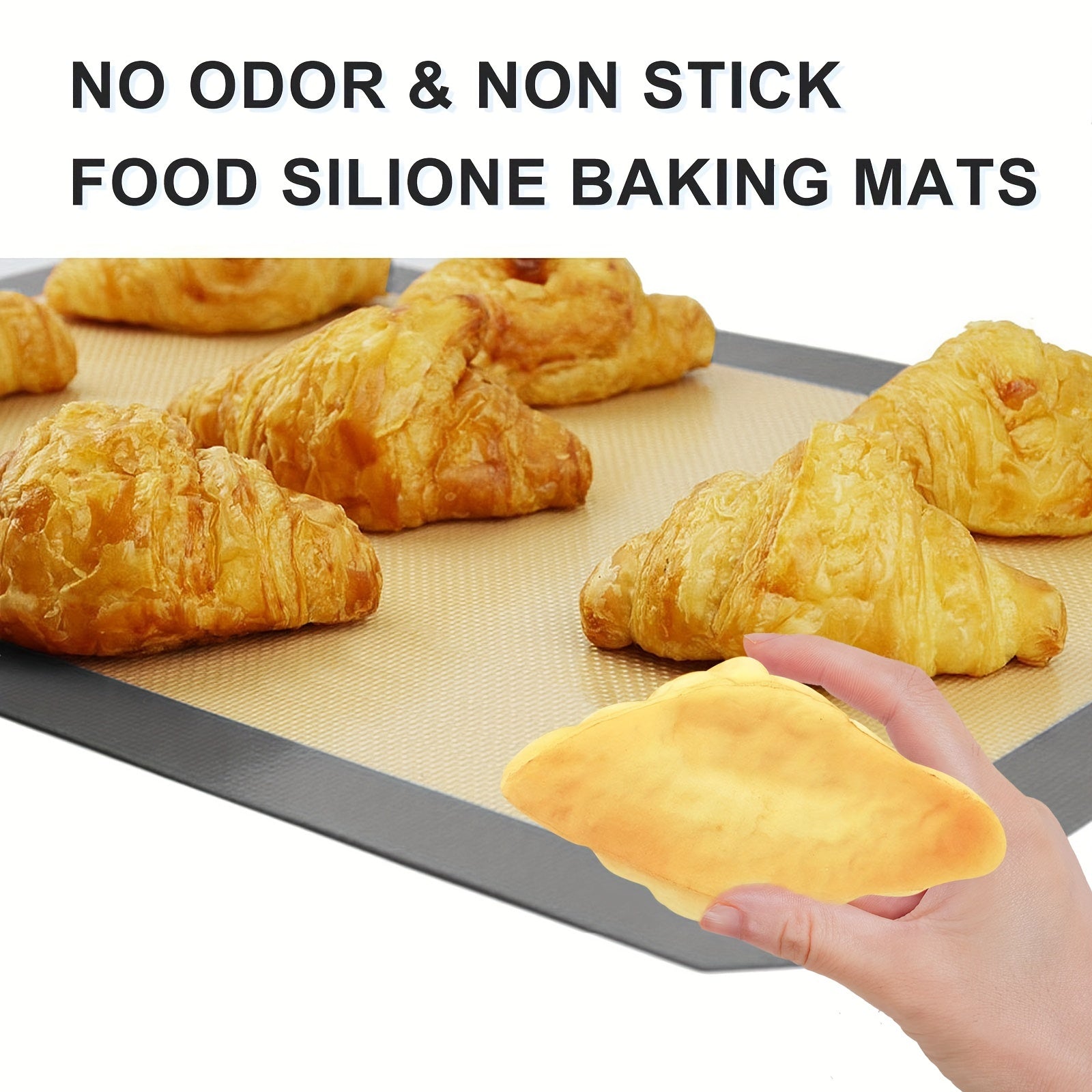 Juego de 3 tapetes de silicona antiadherentes para hornear para horno tostador, tamaño media bandeja, reutilizables, resistentes al calor