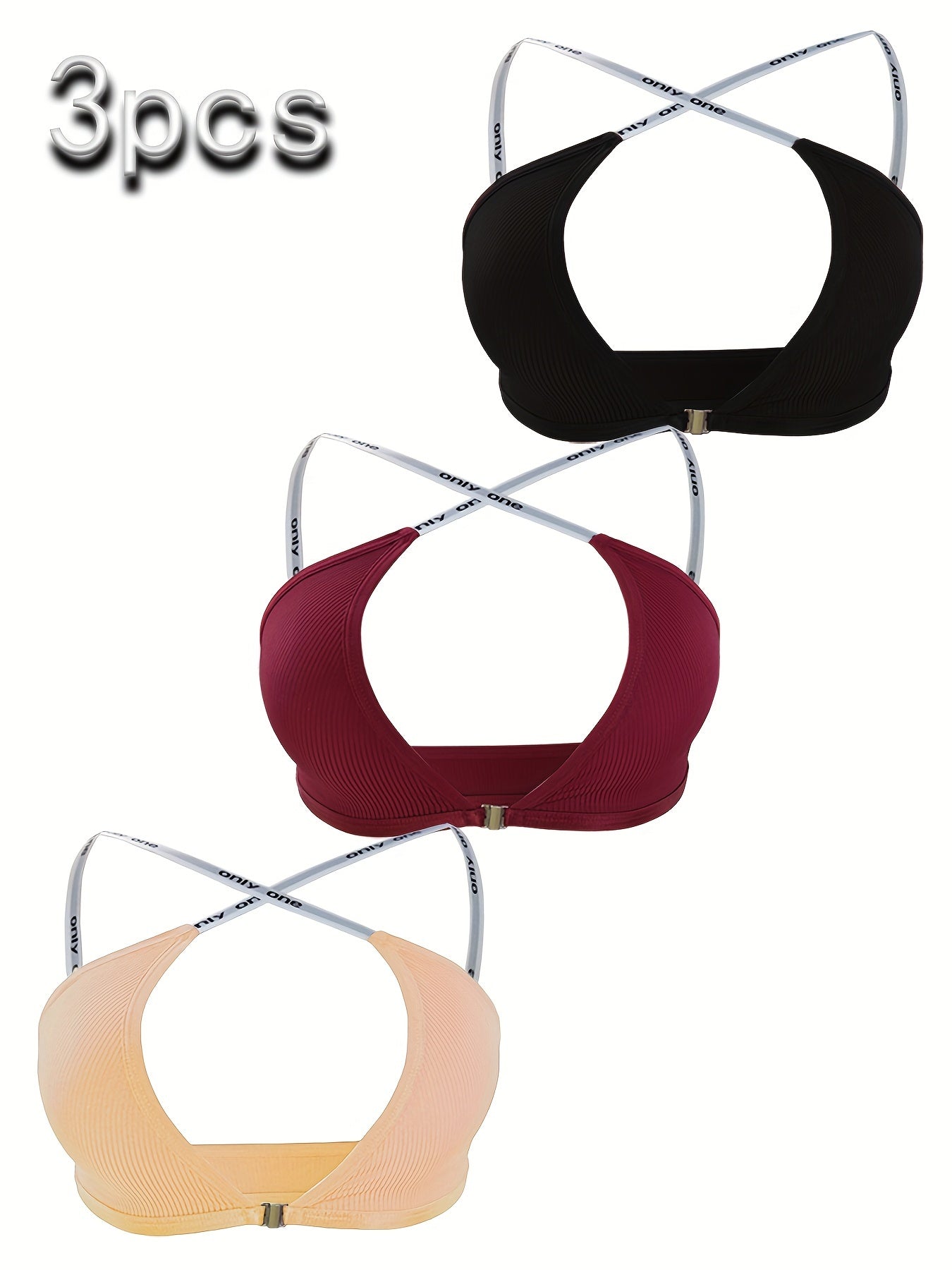 Sujetadores sin costuras push-up para mujer, soporte inalámbrico, cierre frontal, alto soporte, negro, burdeos, nude, tallas 70B-90E