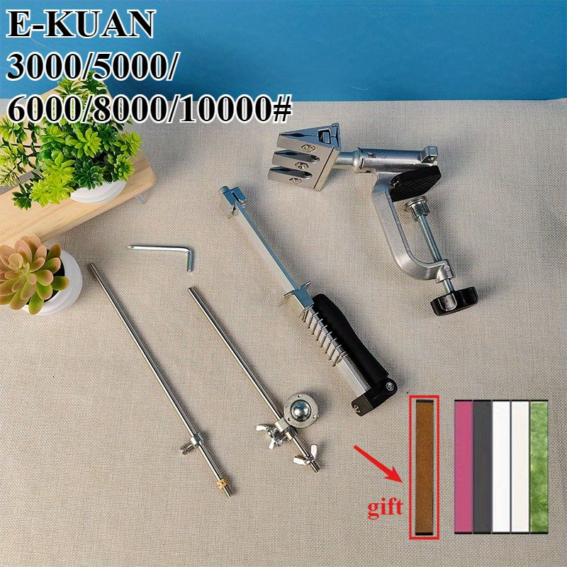 2025 Professional Precision Sharpening Tool with 360° Rotating Flip Fixed Angle system, Adjustable Handle, Multiple Rods. Durable construction. Ideal for kitchen sharpening.