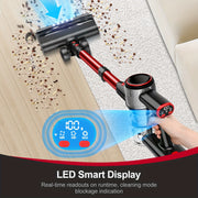 8-in-1 Cordless Vacuum Cleaner with Strong Suction LED Display Anti-Tangle for Home Hardwood Floors Carpets Pet Hair